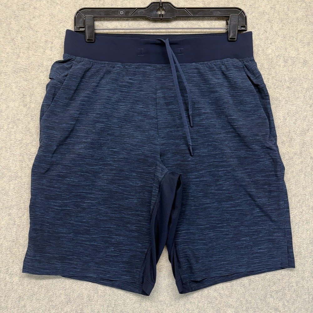 Lululemon Men's Lined Athletic Shorts Blue Drawstring Workout Training Size M